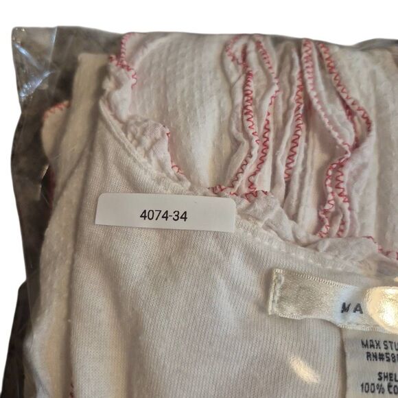Max Studio Women's White Cotton Knit w Red Embroidery Sleeveless Lined Dress EUC - Picture 6 of 13
